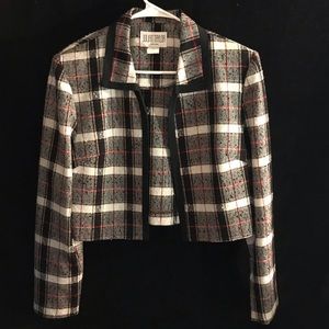 Vintage Julian Taylor Plaid Cropped Blazer Jacket